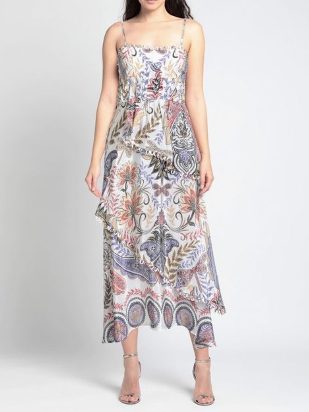 FARM Rio Cream Maxi Dress with Blue, Orange and Brown Paisley Print - Picture 2 of 8